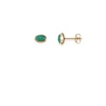 Love Bead Ear Green Agate 12-101-01453(2)