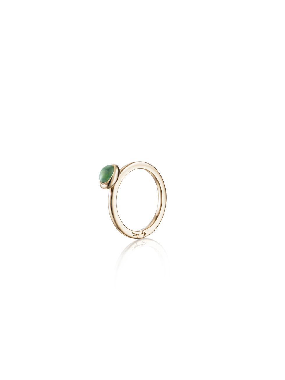 Love Bead Ring Green Agate 13-101-01450(1)