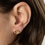 Orrling blomma örhänge diamant