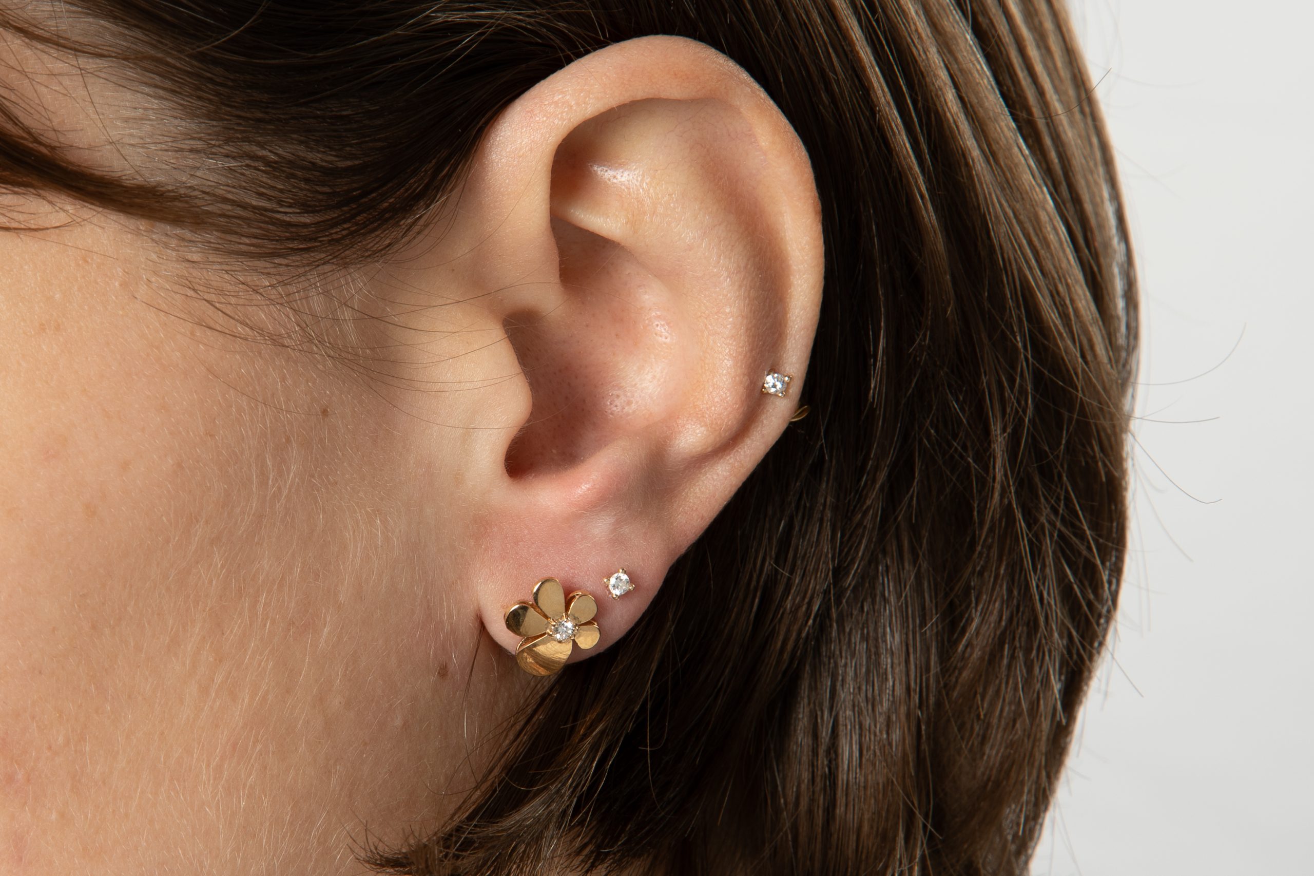 Orrling blomma örhänge diamant